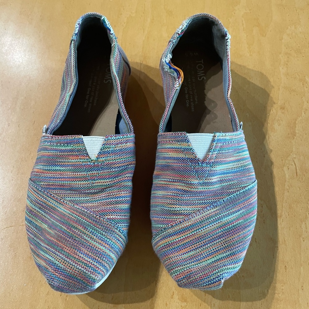 TOMS Colorful Striped Slip-Ons size 6.5 (37eu)